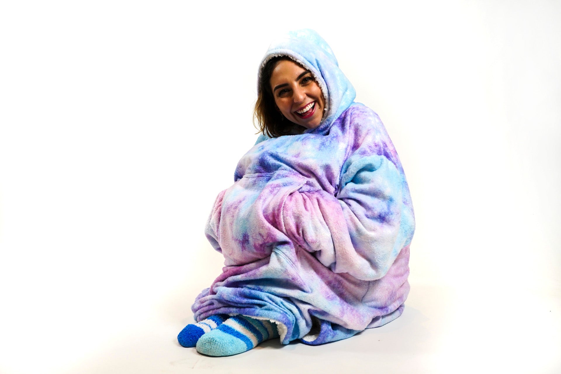 Sudadera cobija algodón de azúcar universo tie dye para quedarse en casa cómoda y calientita